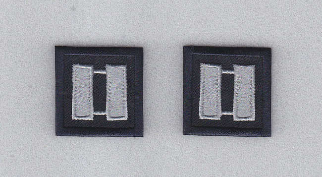 CAPT Captain SILVER on MIDNIGHT NAVY 1.25" SMALL